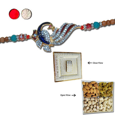 "RAKHIS -AD 4110 A (Single Rakhi), Vivana Dry Fruit Box - Code DFB5000 - Click here to View more details about this Product